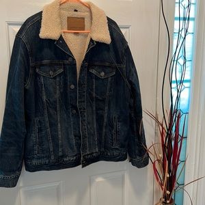Mens American Eagle Sherpa Denim Jacket XL
